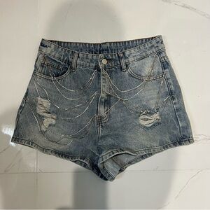 New Windsor rhinestone fringe shorts size Large